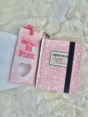 Elle Pink Composition Notebook Keychain Bag Charm